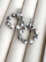 Серьги из далматиновой яшмы