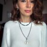 Биколорное колье с подвеской