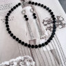 Серьги из черных агатов