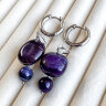 Серьги из фиолетовых агатов
