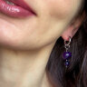 Серьги из фиолетовых агатов